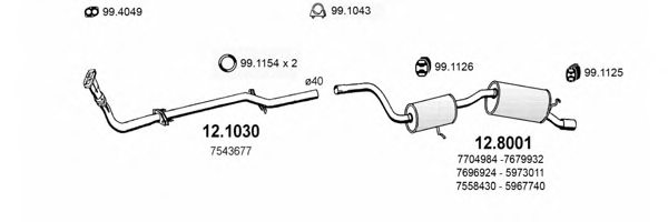 ASSO ART0848 Exhaust System